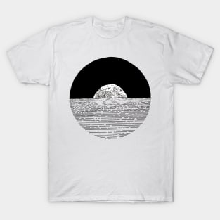 Moon-lit Ocean Sketch T-Shirt